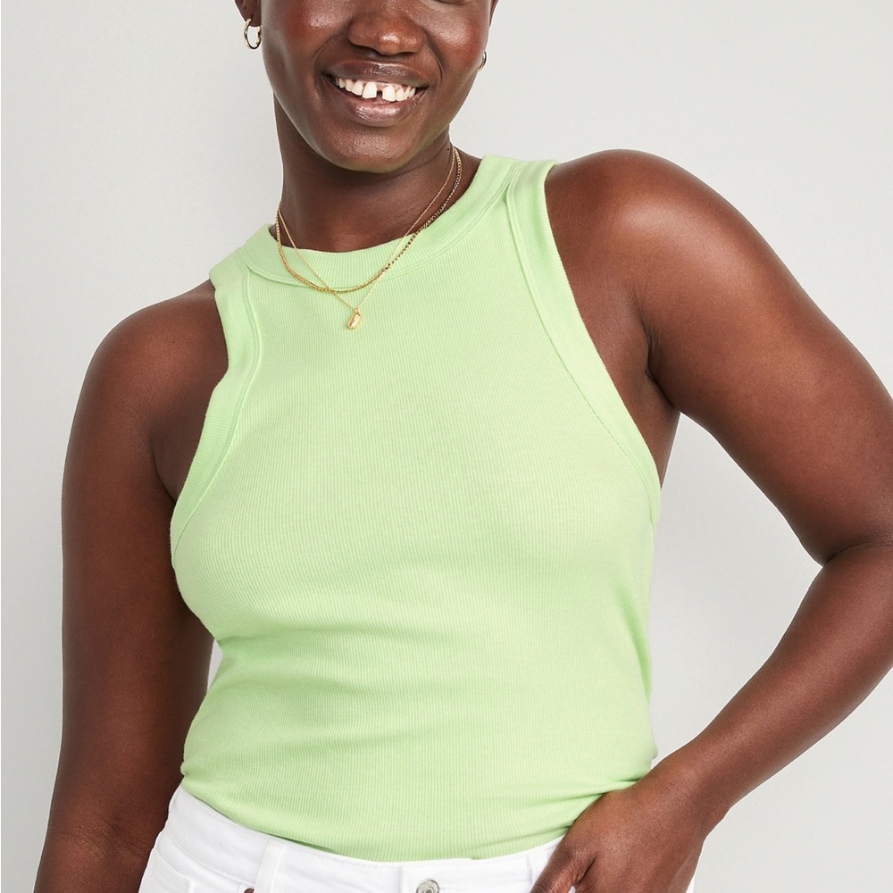 NWT Bright Green Tank Top | Long Length Old Navy